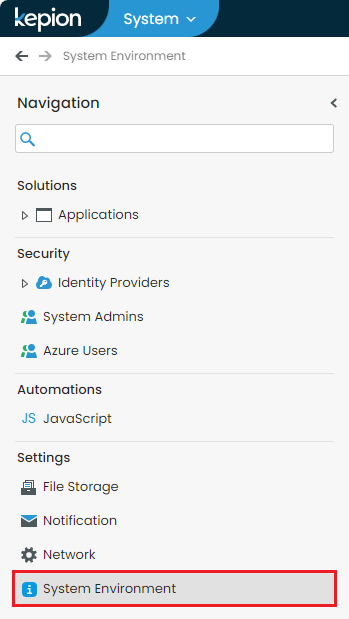 System Module - System Environment Overview – Kepion Support Center